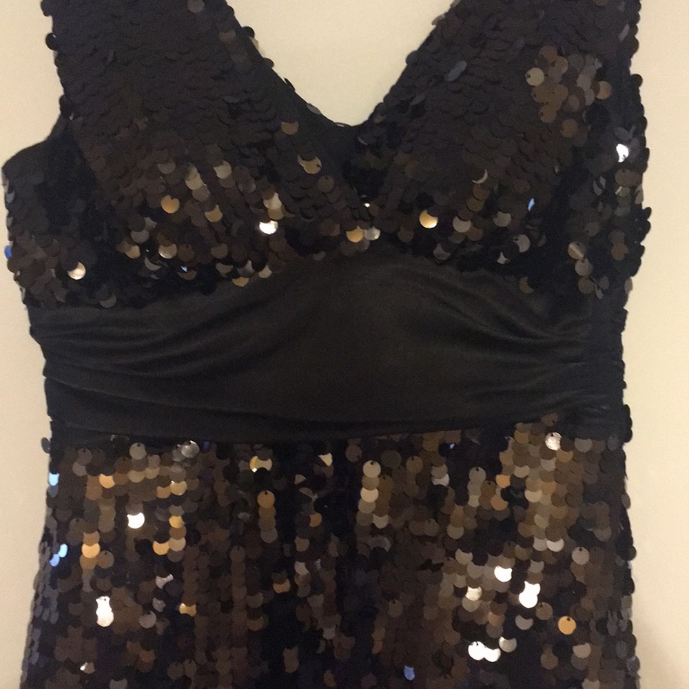 Black Sequin Cocktail Dress - Picture 2 of 4